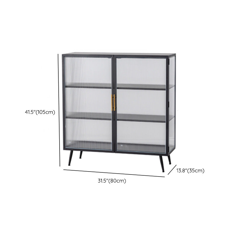 Modern Metal Sideboard Cabinet Home Storage Sideboard with Glass Door