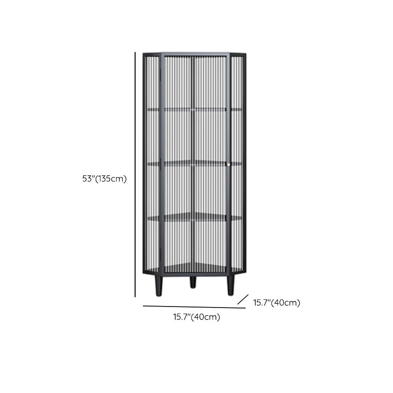 Modern Metal Sideboard Cabinet Home Storage Sideboard with Glass Door