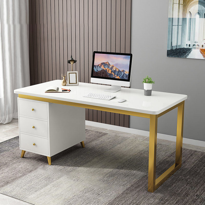 Rectangular 23.6"Wide Office Desk Glam Writing Desk with Drawers