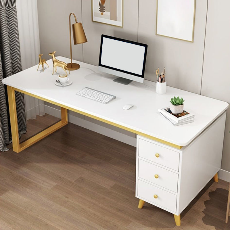 Rectangular 23.6"Wide Office Desk Glam Writing Desk with Drawers