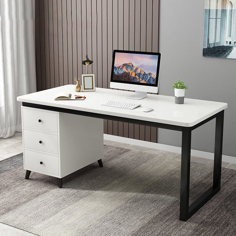 Rectangular 23.6"Wide Office Desk Glam Writing Desk with Drawers