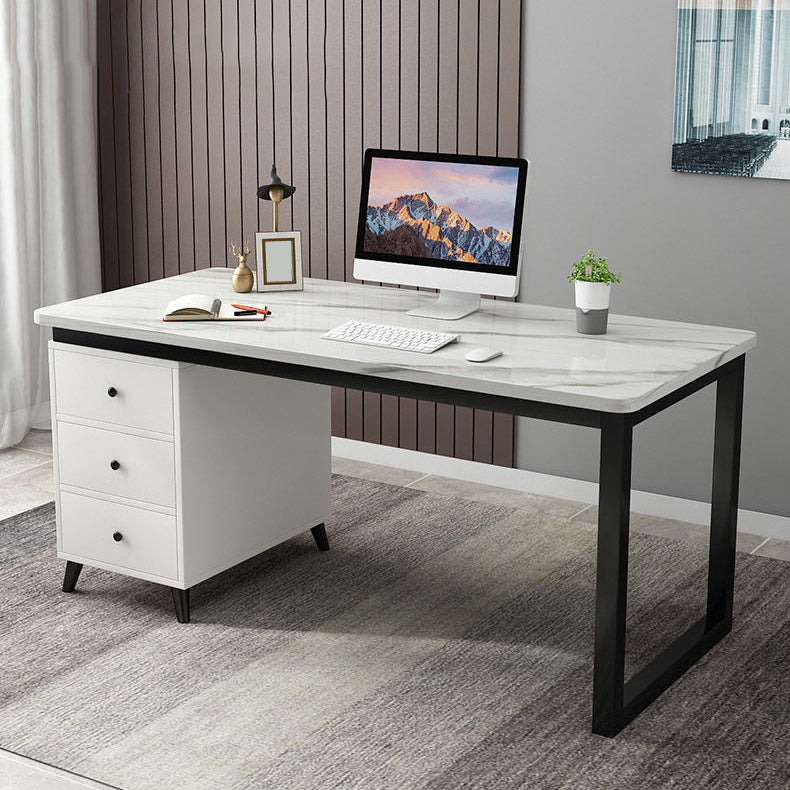 Rectangular 23.6"Wide Office Desk Glam Writing Desk with Drawers