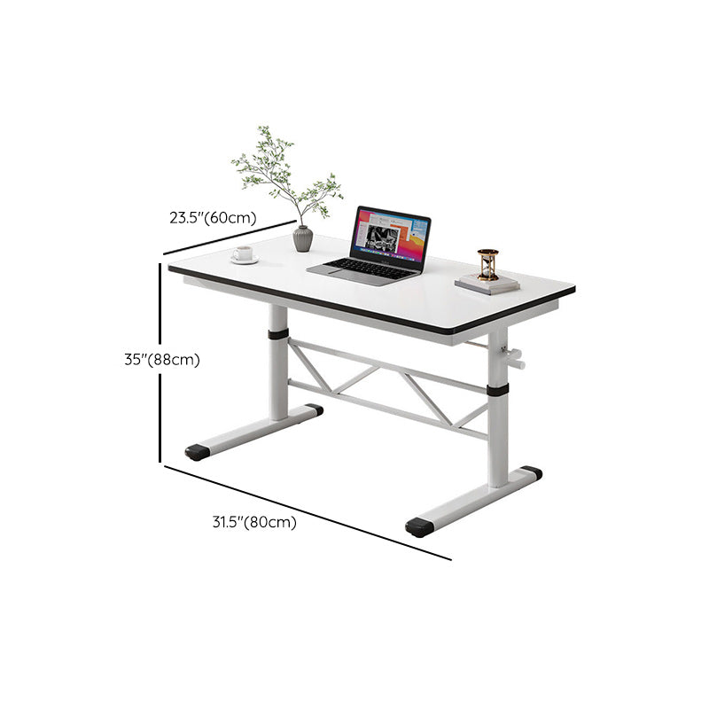 Contemporary Standing Desk Converter Rectangular Office Desk