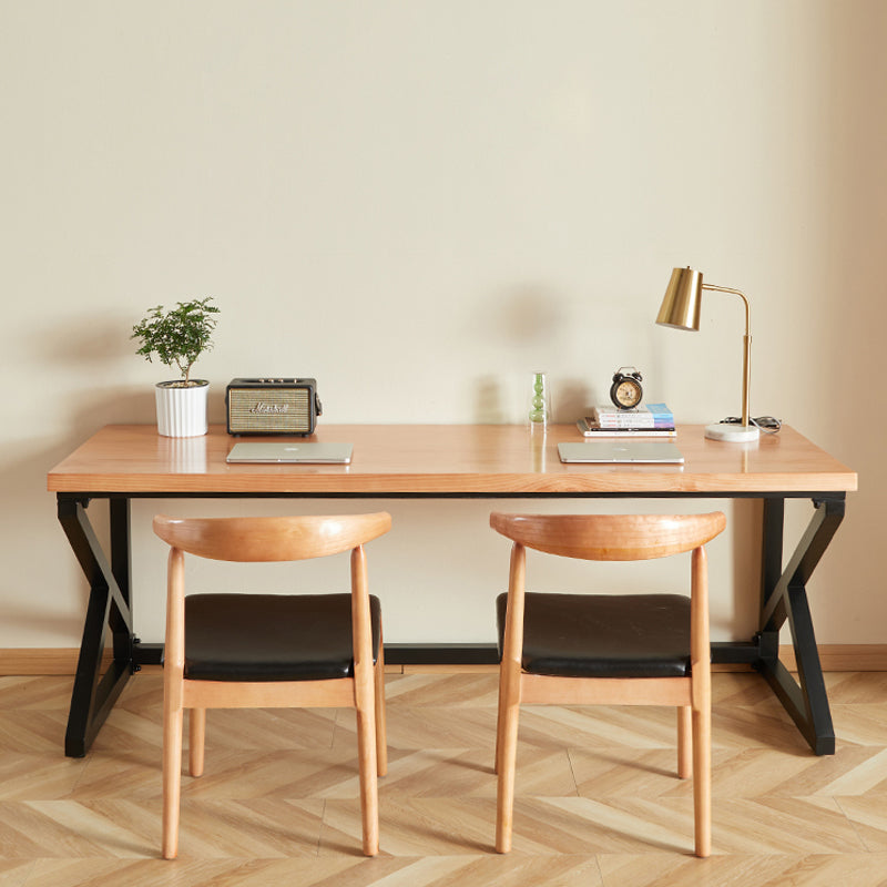 Industrial Writing Desk Rectangular Solid Wood Pine Office Desk