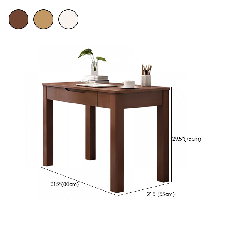 21" Wide Contemporary Writing Desk Rubberwood Solid Wood Office Desk