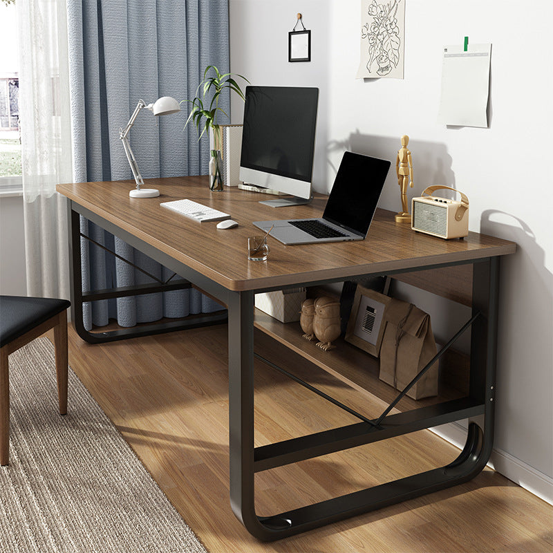 Metal and Wooden Writing Desk Sled Base Rectangular Office Desk for Office