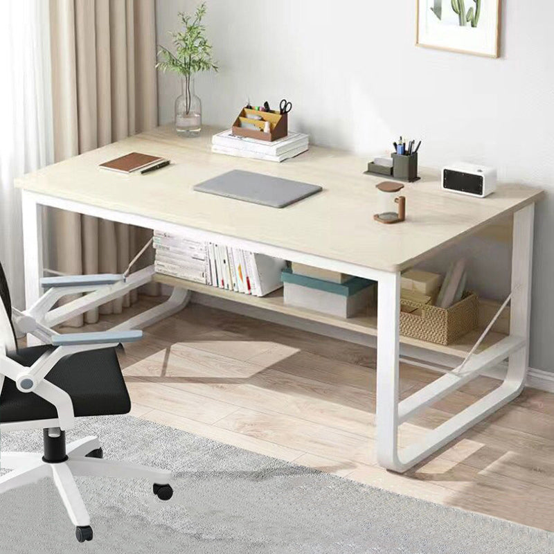 Metal and Wooden Writing Desk Sled Base Rectangular Office Desk for Office