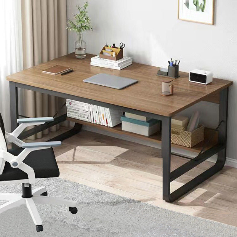 Metal and Wooden Writing Desk Sled Base Rectangular Office Desk for Office