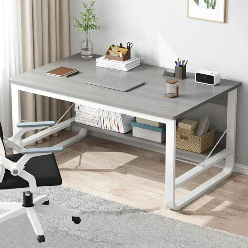 Metal and Wooden Writing Desk Sled Base Rectangular Office Desk for Office