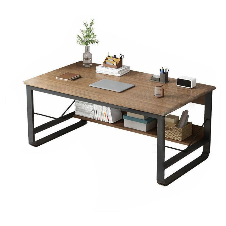 Metal and Wooden Writing Desk Sled Base Rectangular Office Desk for Office