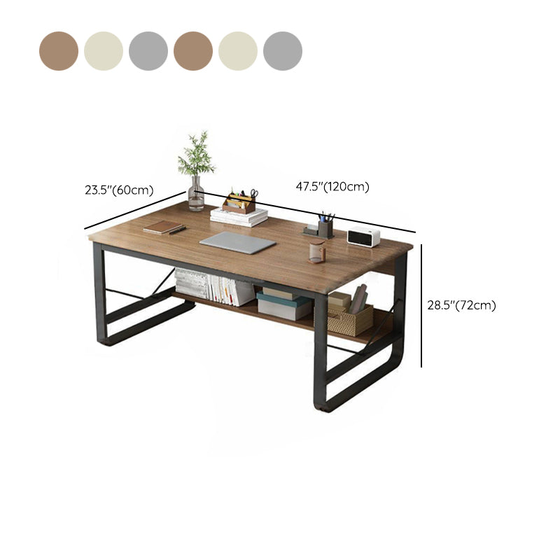 Metal and Wooden Writing Desk Sled Base Rectangular Office Desk for Office