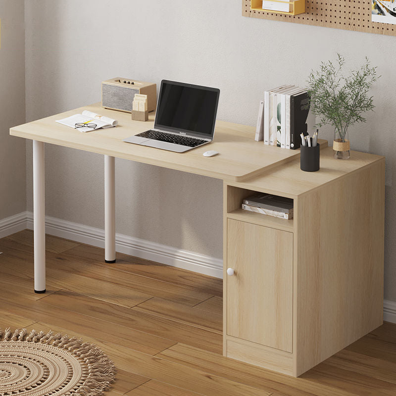 Wooden Rectangular Writing Desk Bedroom Office Desk with Metal Legs