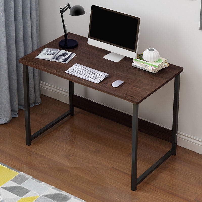 Wooden Rectangular Writing Desk Bedroom Office Desk with Metal Legs