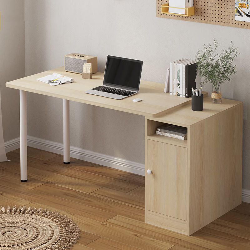 Wooden Rectangular Writing Desk Bedroom Office Desk with Metal Legs