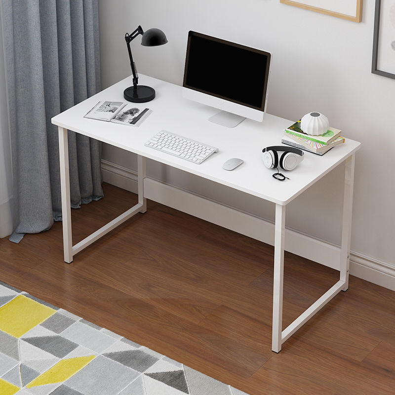 Wooden Rectangular Writing Desk Bedroom Office Desk with Metal Legs