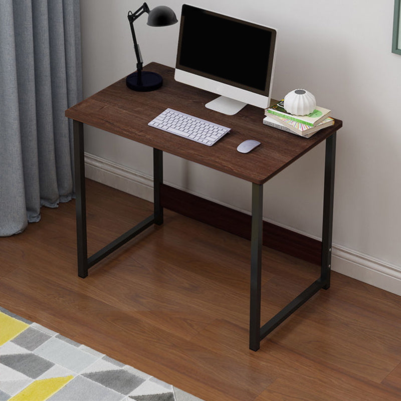 Wooden Rectangular Writing Desk Bedroom Office Desk with Metal Legs