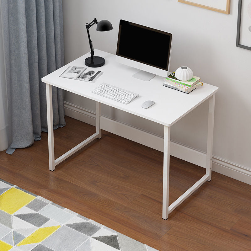 Wooden Rectangular Writing Desk Bedroom Office Desk with Metal Legs