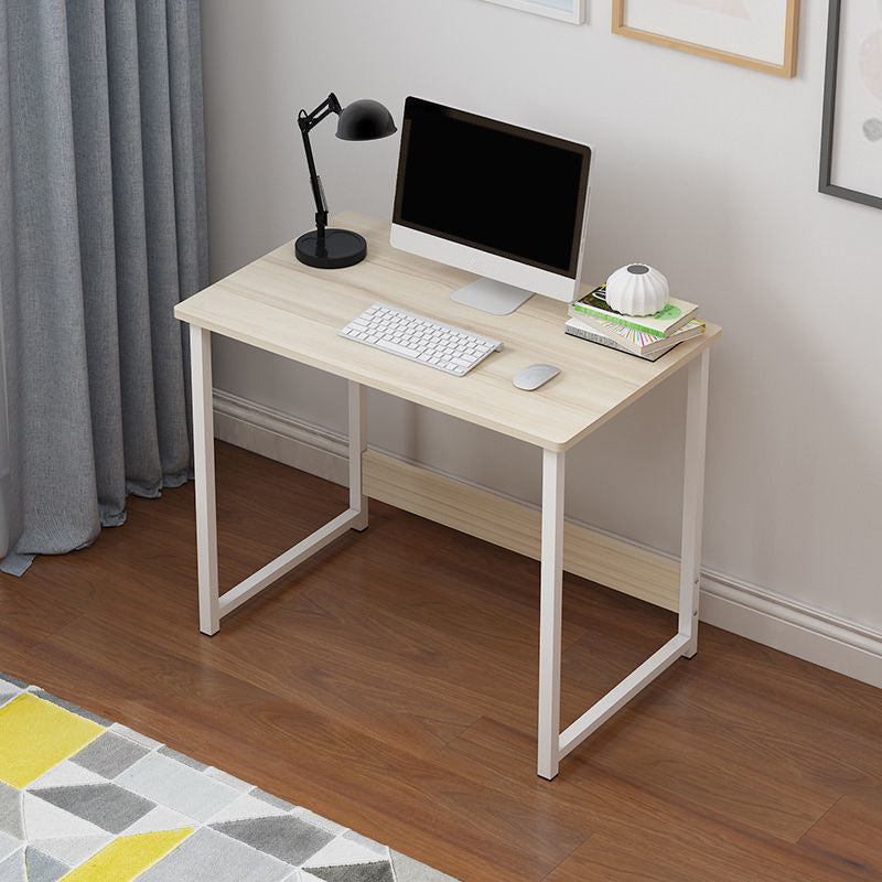 Wooden Rectangular Writing Desk Bedroom Office Desk with Metal Legs