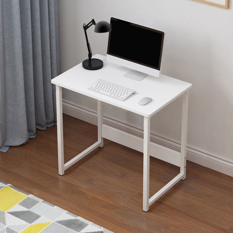 Wooden Rectangular Writing Desk Bedroom Office Desk with Metal Legs