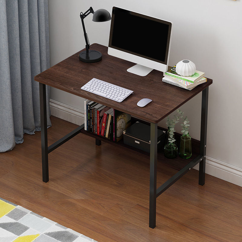 Wooden Rectangular Writing Desk Bedroom Office Desk with Metal Legs