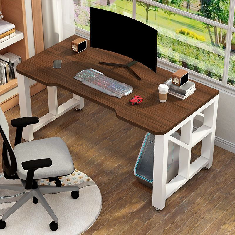 Bedroom Office Writing Desk Contemporary Wood Computer Desk with Metal Legs