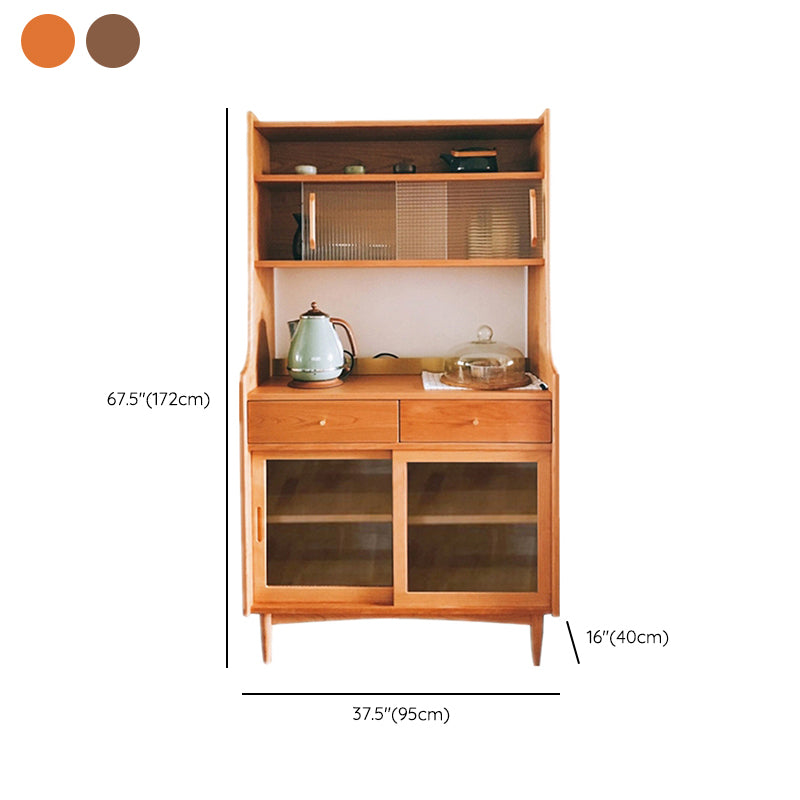 Modern Display Hutch Buffet Glass Door Hutch Cabinet for Dining Room