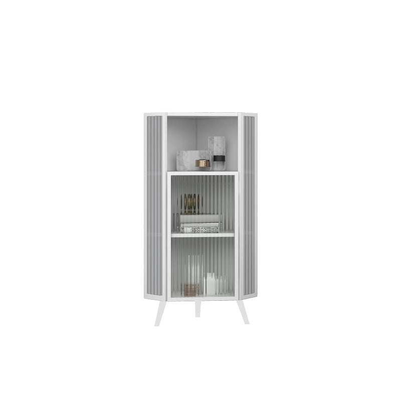 Contemporary Curio Cabinet Metal Display Cabinet with Door for Living Room