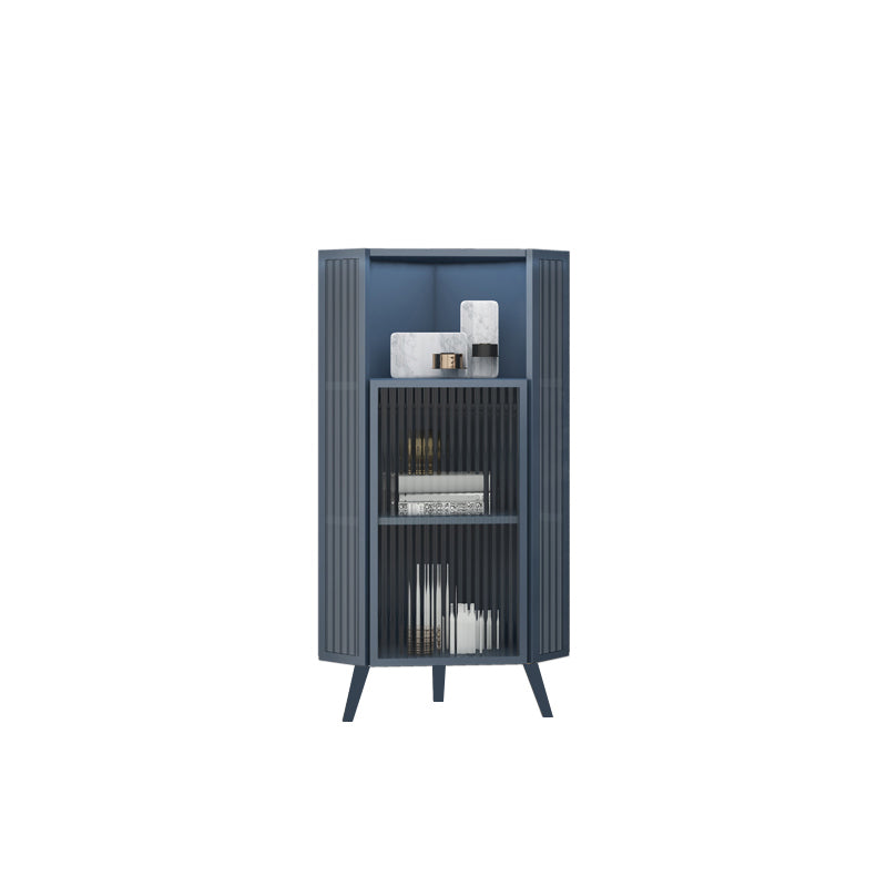 Contemporary Curio Cabinet Metal Display Cabinet with Door for Living Room