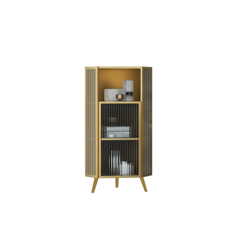 Contemporary Curio Cabinet Metal Display Cabinet with Door for Living Room