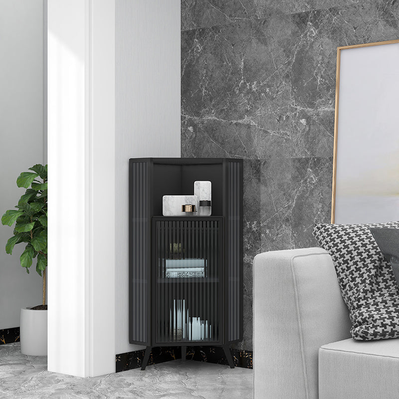 Contemporary Curio Cabinet Metal Display Cabinet with Door for Living Room