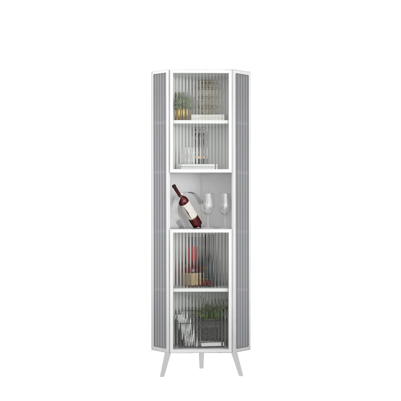 Contemporary Curio Cabinet Metal Display Cabinet with Door for Living Room