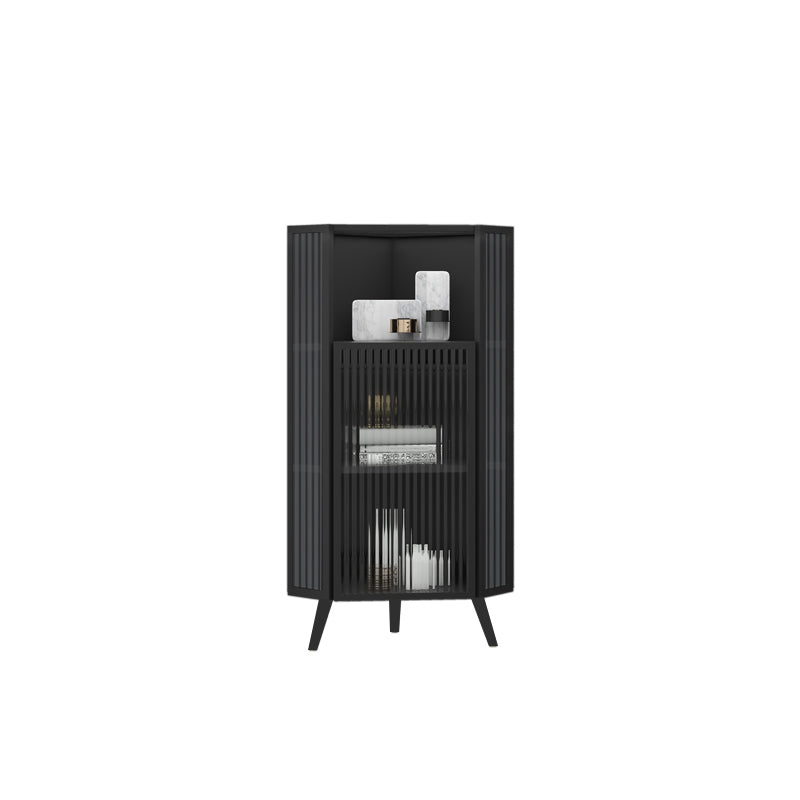 Contemporary Curio Cabinet Metal Display Cabinet with Door for Living Room