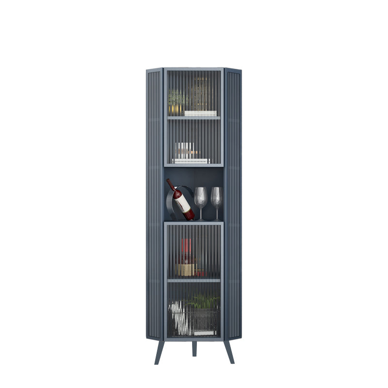 Contemporary Curio Cabinet Metal Display Cabinet with Door for Living Room