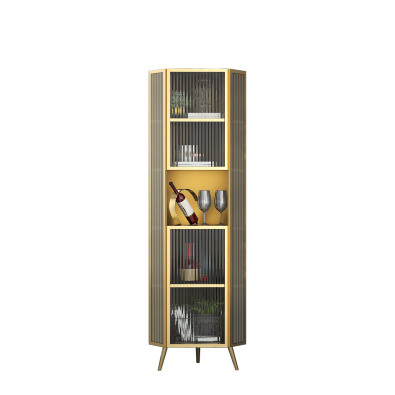 Contemporary Curio Cabinet Metal Display Cabinet with Door for Living Room