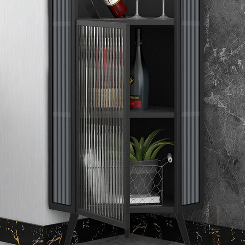 Contemporary Curio Cabinet Metal Display Cabinet with Door for Living Room