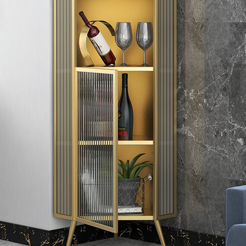 Contemporary Curio Cabinet Metal Display Cabinet with Door for Living Room