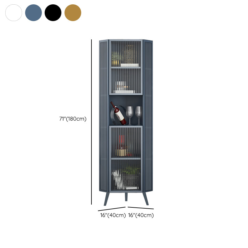 Contemporary Curio Cabinet Metal Display Cabinet with Door for Living Room