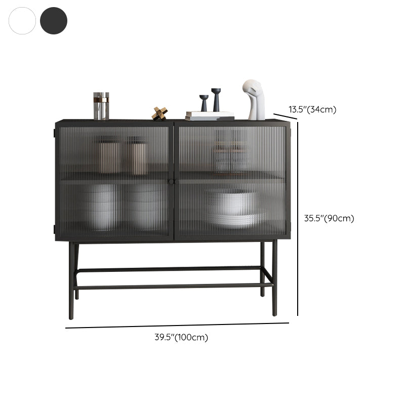 Modern 35" Storage Cabinet Glass Door Buffet Cabinet for Dining Room