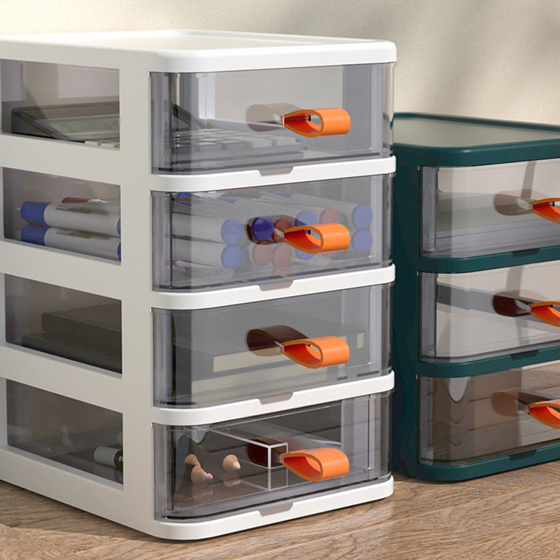 Plastic Transparent File Cabinet Vertical Home or Office File Cabinet with Drawers