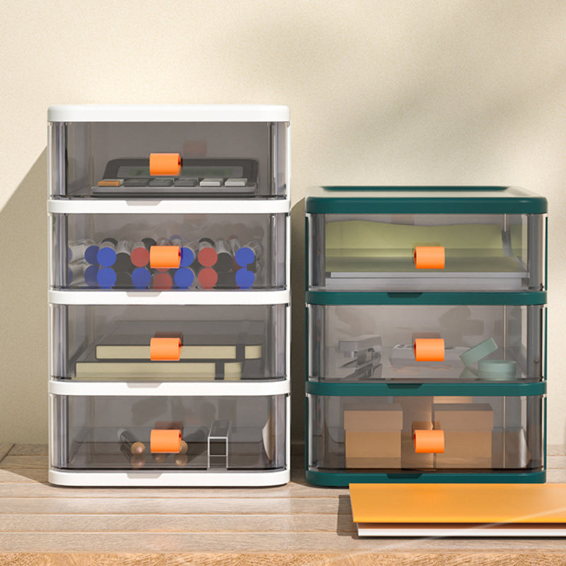 Plastic Transparent File Cabinet Vertical Home or Office File Cabinet with Drawers