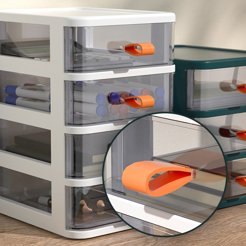 Plastic Transparent File Cabinet Vertical Home or Office File Cabinet with Drawers