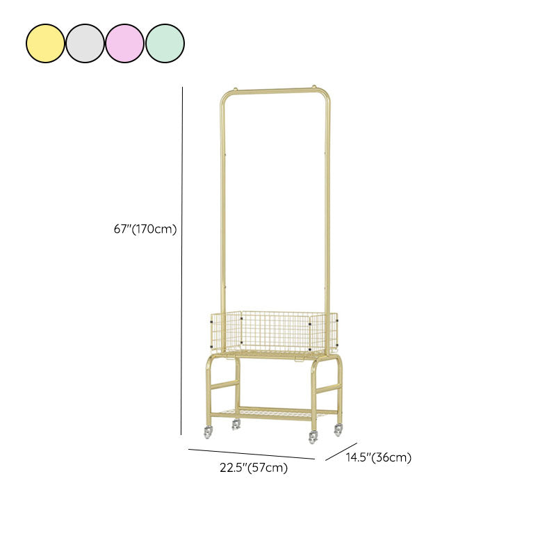 Metal Free Standing Hall Tree Contemporary Hall Stand with Storage