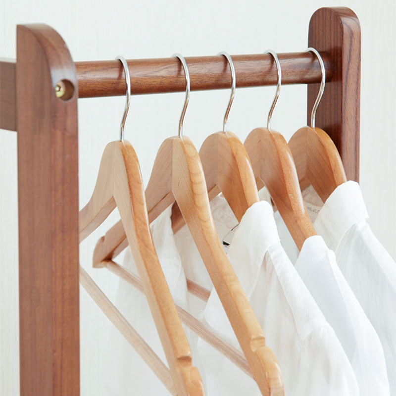 64" Modern and Contemporary Hanging Hall Tree Pine Coat Hanger with Hanging Rail and Hooks