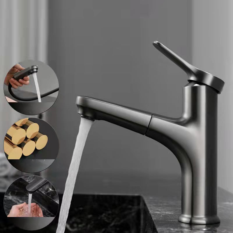 Industrial Bathroom Vessel Faucet Brass Lever Handles Swivel Spout Sink Faucet