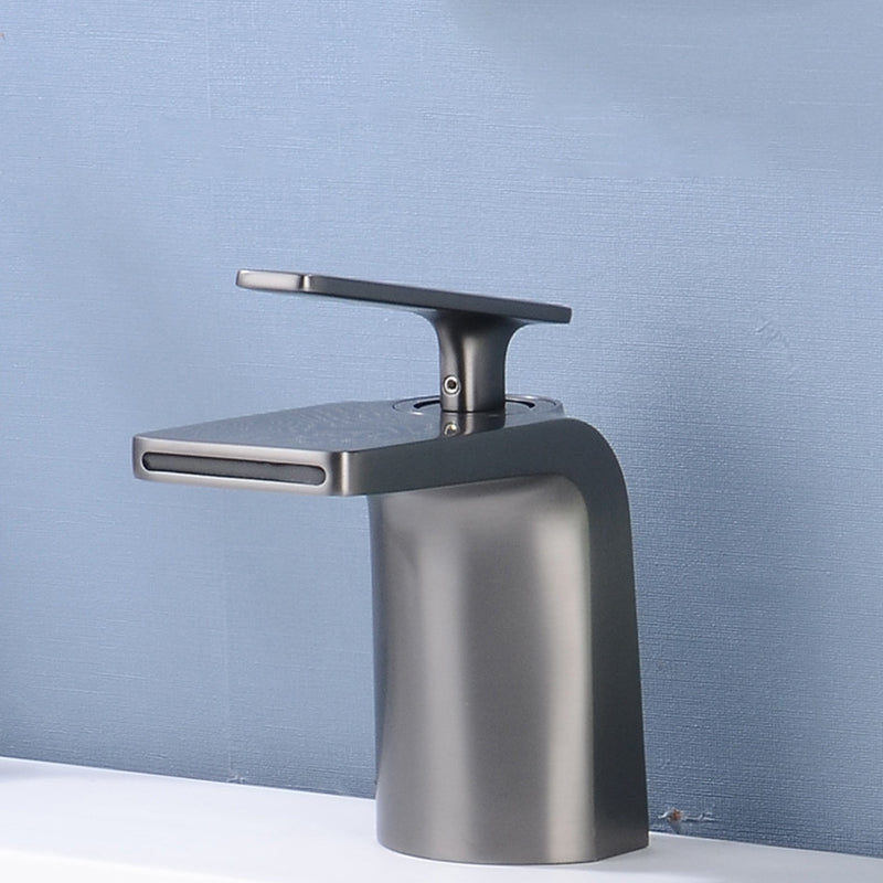 Industrial Vessel Sink Faucet Grass Lever Waterfall Spout with Drain Bathroom Faucet