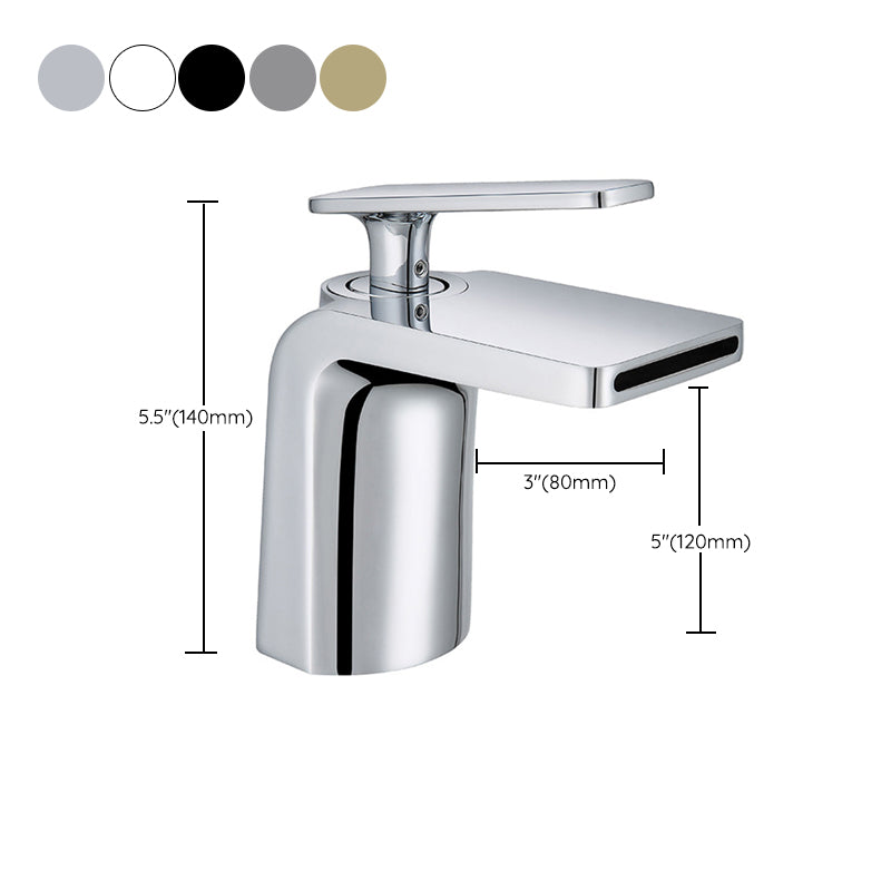 Industrial Vessel Sink Faucet Grass Lever Waterfall Spout with Drain Bathroom Faucet