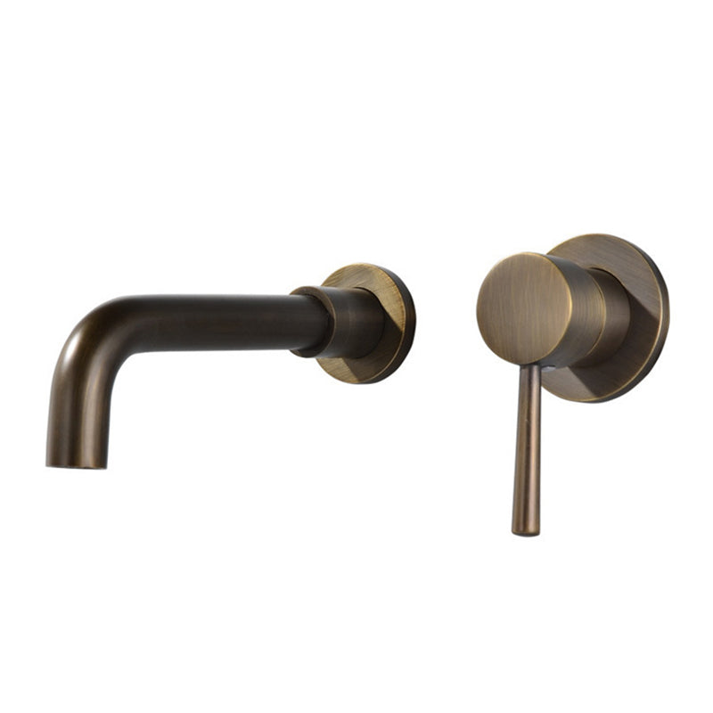 Industrial Bathroom Faucet Brass Lever Handles 2 Hole Faucets Wall Mounted Faucet