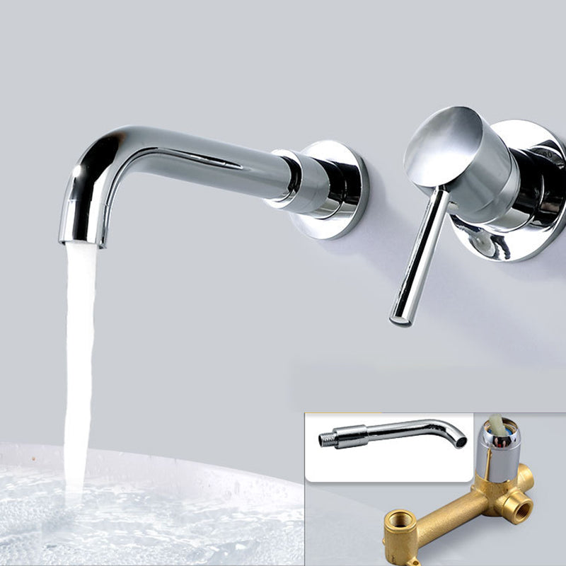 Industrial Bathroom Faucet Brass Lever Handles 2 Hole Faucets Wall Mounted Faucet