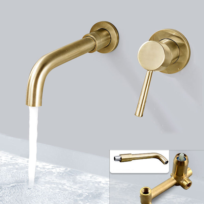 Industrial Bathroom Faucet Brass Lever Handles 2 Hole Faucets Wall Mounted Faucet