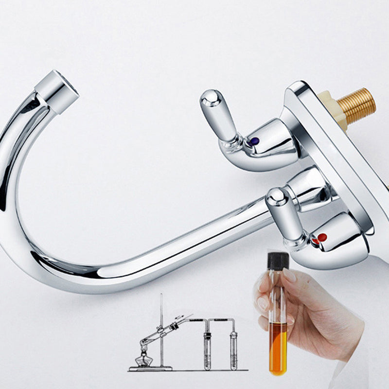 2-Handle High Arch Kitchen Faucet Contemporary Kitchen Sink Faucet with Deck Plate